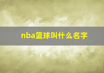 nba篮球叫什么名字