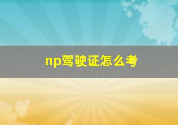 np驾驶证怎么考