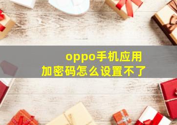 oppo手机应用加密码怎么设置不了