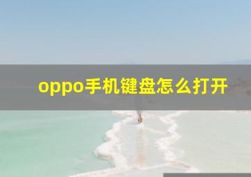 oppo手机键盘怎么打开