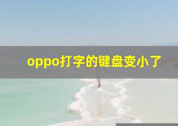 oppo打字的键盘变小了