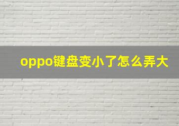 oppo键盘变小了怎么弄大