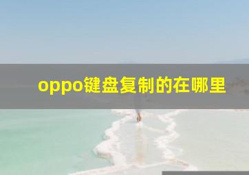 oppo键盘复制的在哪里