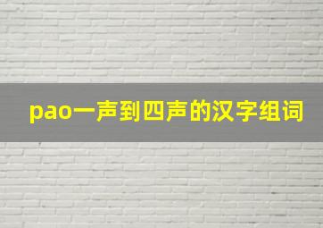 pao一声到四声的汉字组词