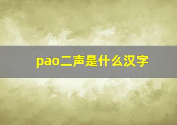 pao二声是什么汉字