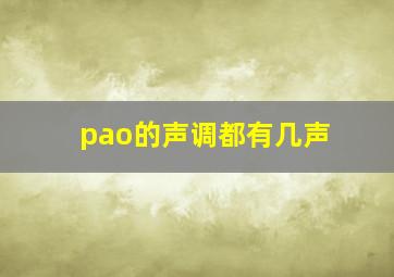 pao的声调都有几声