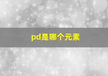 pd是哪个元素