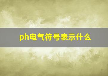 ph电气符号表示什么