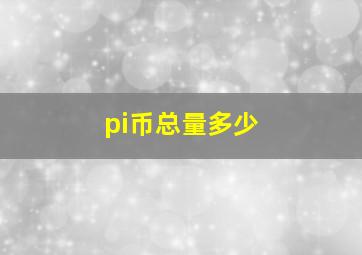 pi币总量多少