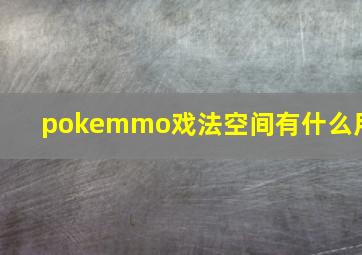 pokemmo戏法空间有什么用