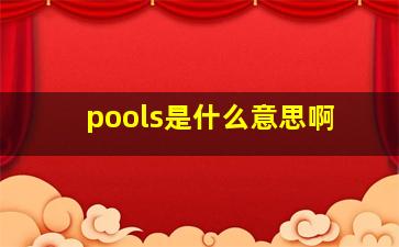 pools是什么意思啊