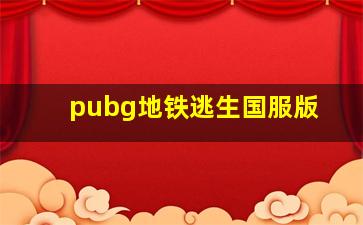 pubg地铁逃生国服版