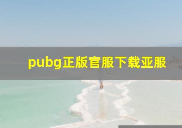 pubg正版官服下载亚服