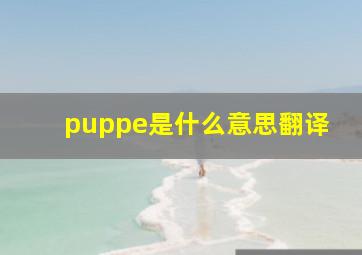 puppe是什么意思翻译