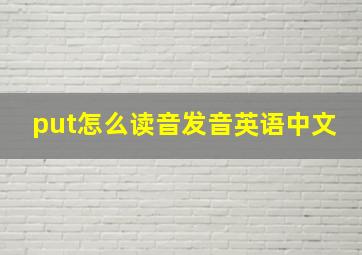 put怎么读音发音英语中文