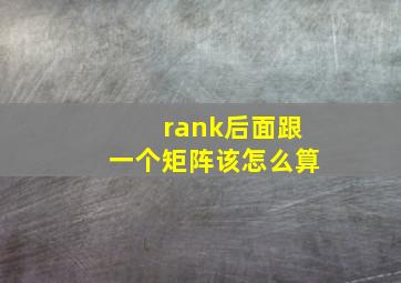 rank后面跟一个矩阵该怎么算