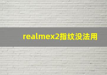 realmex2指纹没法用