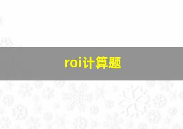 roi计算题