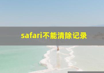 safari不能清除记录