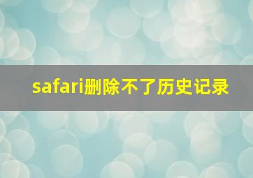 safari删除不了历史记录