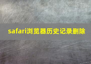 safari浏览器历史记录删除