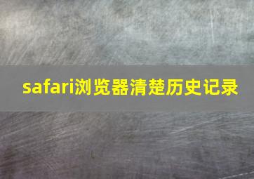 safari浏览器清楚历史记录