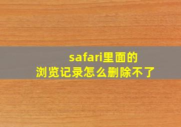 safari里面的浏览记录怎么删除不了