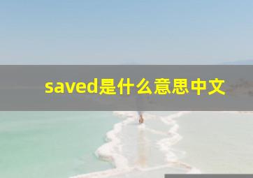 saved是什么意思中文