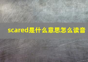 scared是什么意思怎么读音