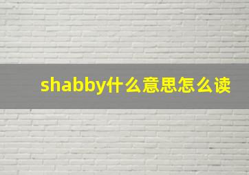 shabby什么意思怎么读