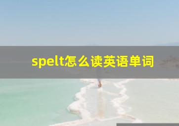 spelt怎么读英语单词