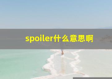 spoiler什么意思啊