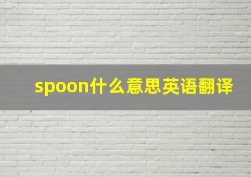 spoon什么意思英语翻译