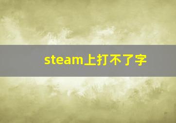 steam上打不了字