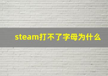 steam打不了字母为什么