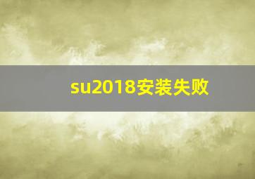 su2018安装失败