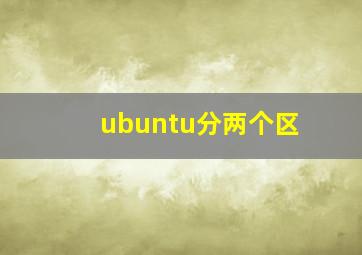 ubuntu分两个区