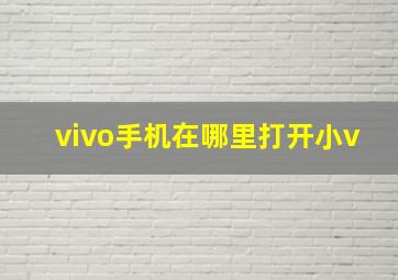 vivo手机在哪里打开小v