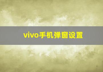 vivo手机弹窗设置