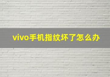 vivo手机指纹坏了怎么办