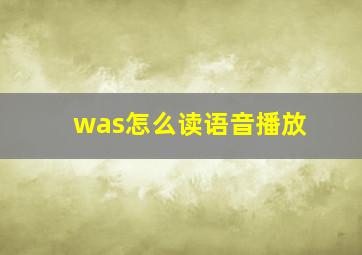 was怎么读语音播放