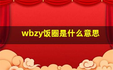 wbzy饭圈是什么意思