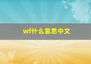 wf什么意思中文