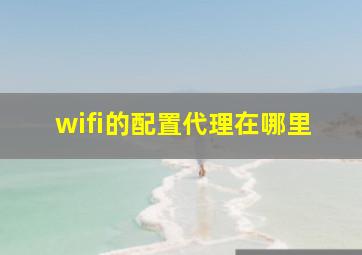 wifi的配置代理在哪里