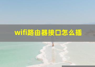 wifi路由器接口怎么插