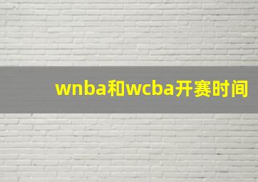 wnba和wcba开赛时间