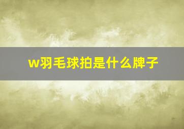 w羽毛球拍是什么牌子