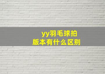 yy羽毛球拍版本有什么区别