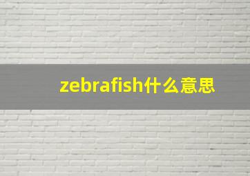 zebrafish什么意思