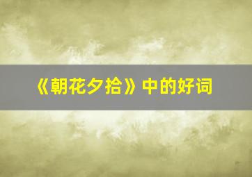 《朝花夕拾》中的好词